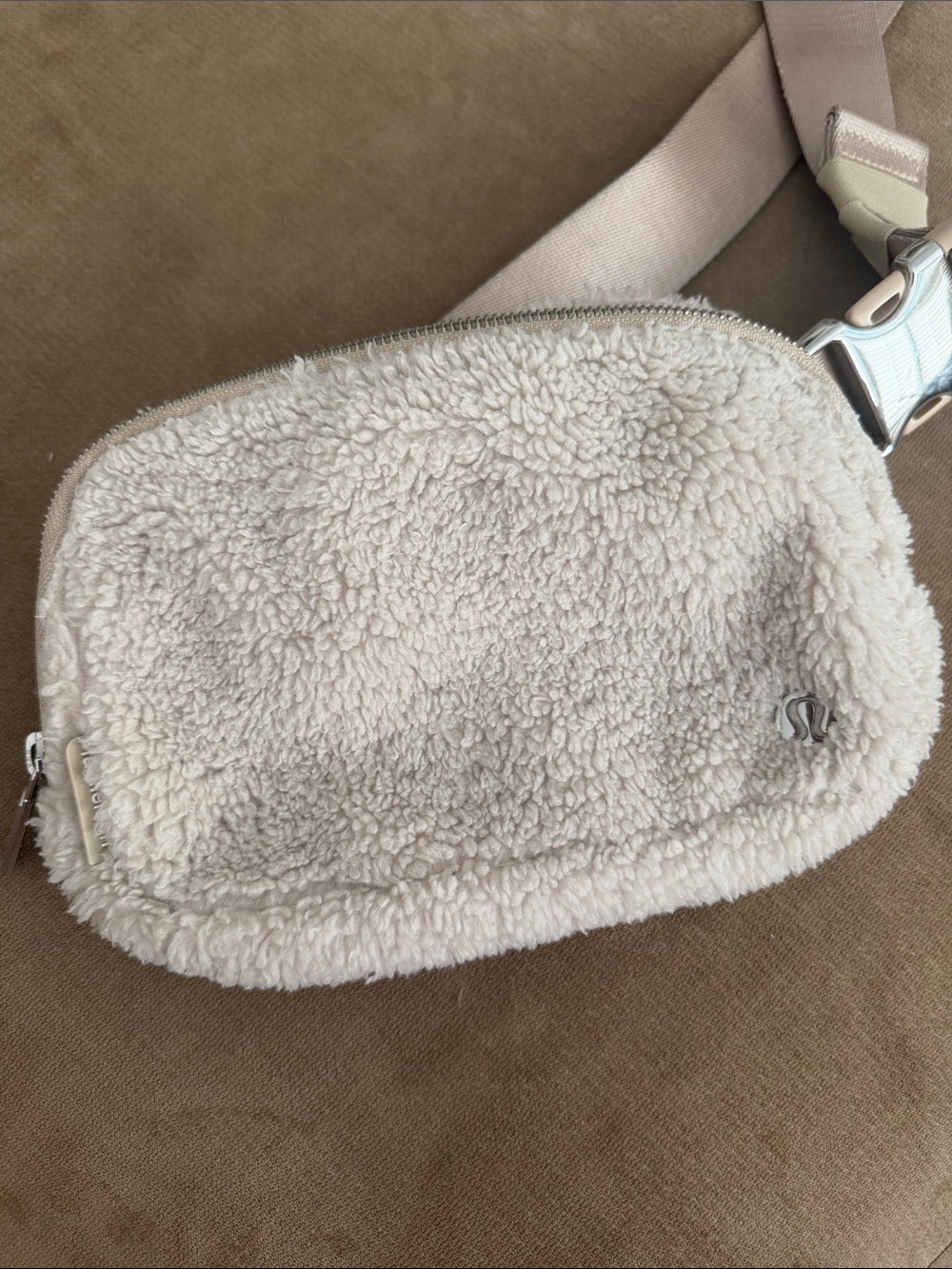 lululemon athletica Cream Sherpa Crossbody Belt Bag
